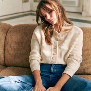 Sezane Lucas Ecru Sweater Jumper